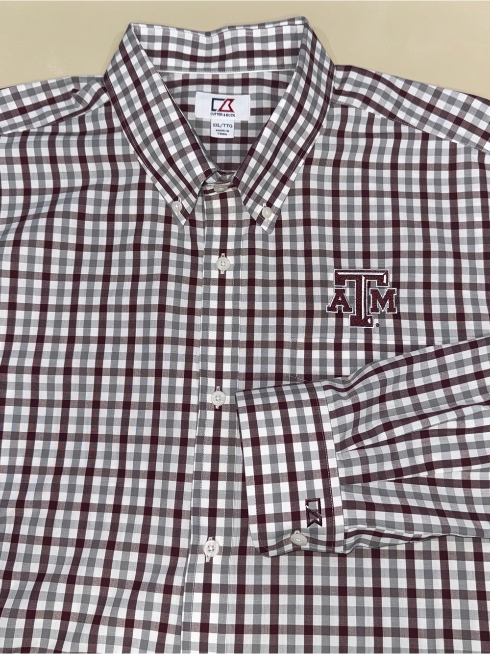 Texas A&M Aggies Plaid Game Day Longsleeve Buttoned Down Size 2XL XXL